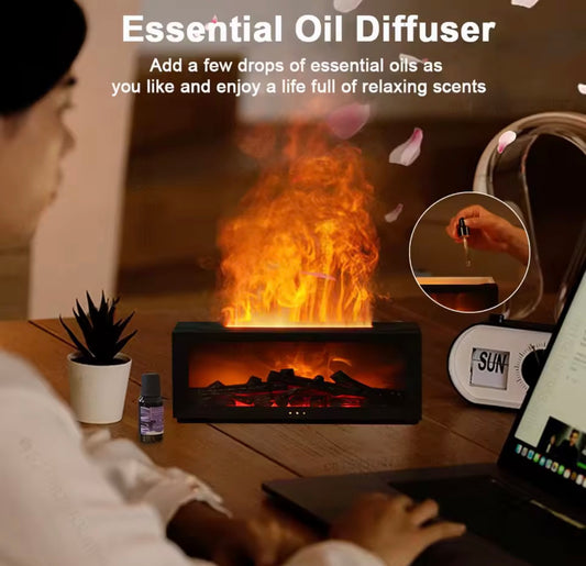 Flame Effect Aromatherapy Diffuser with LED Light