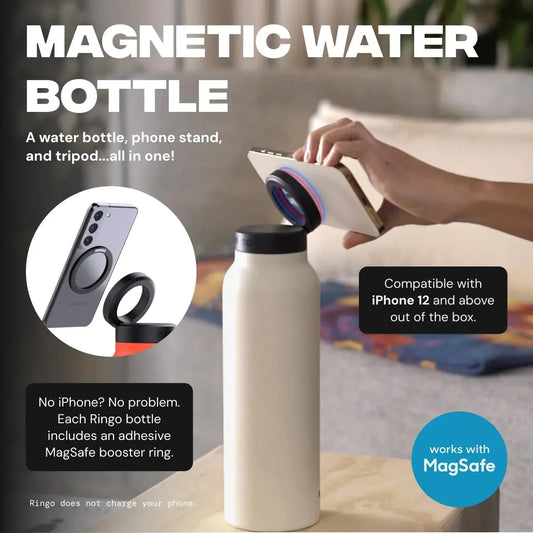 Sports Water Bottle With Magnetic Phone Holder