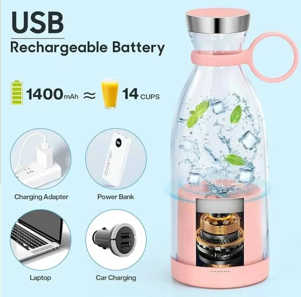 Fresh Fruits Mixer Smoothie Bottle