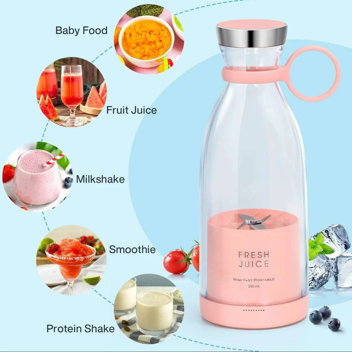 Fresh Fruits Mixer Smoothie Bottle