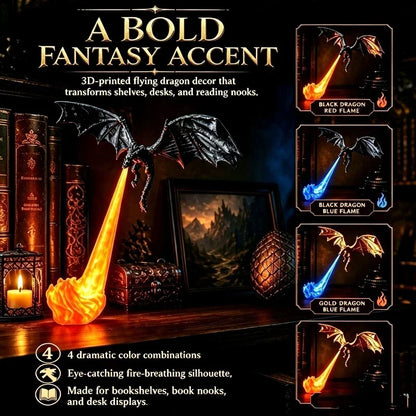 FireDrake™ Book Lamp 🔥📚 — Epic Light, Halloween Vibes