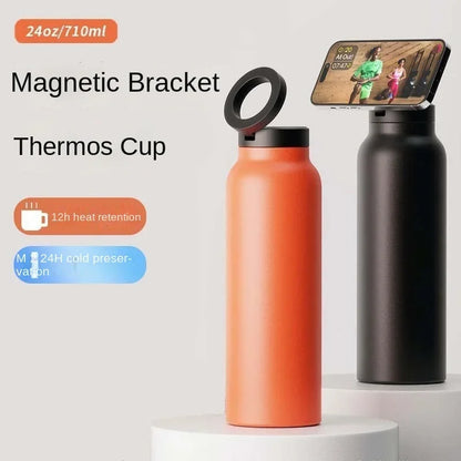 Sports Water Bottle With Magnetic Phone Holder