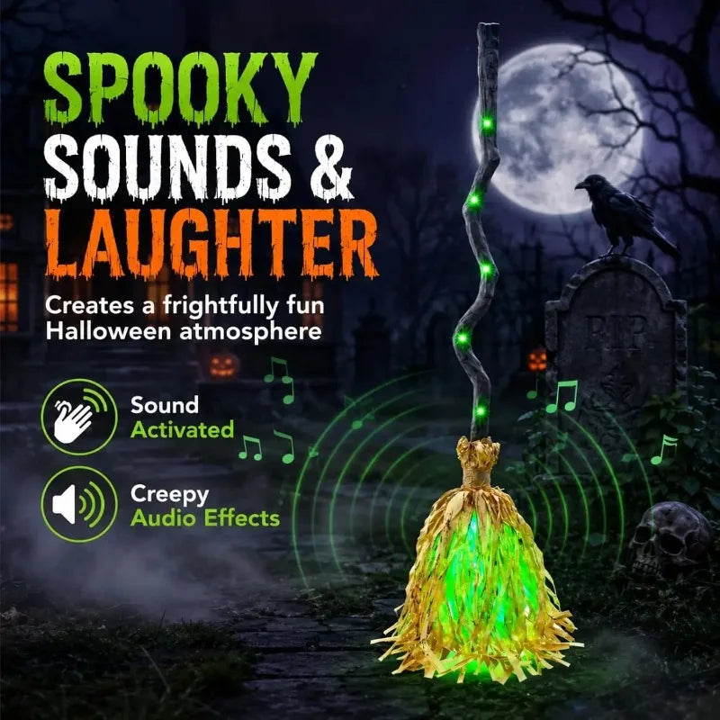 Spooky Witch Broom™ – Animated Halloween Decoration