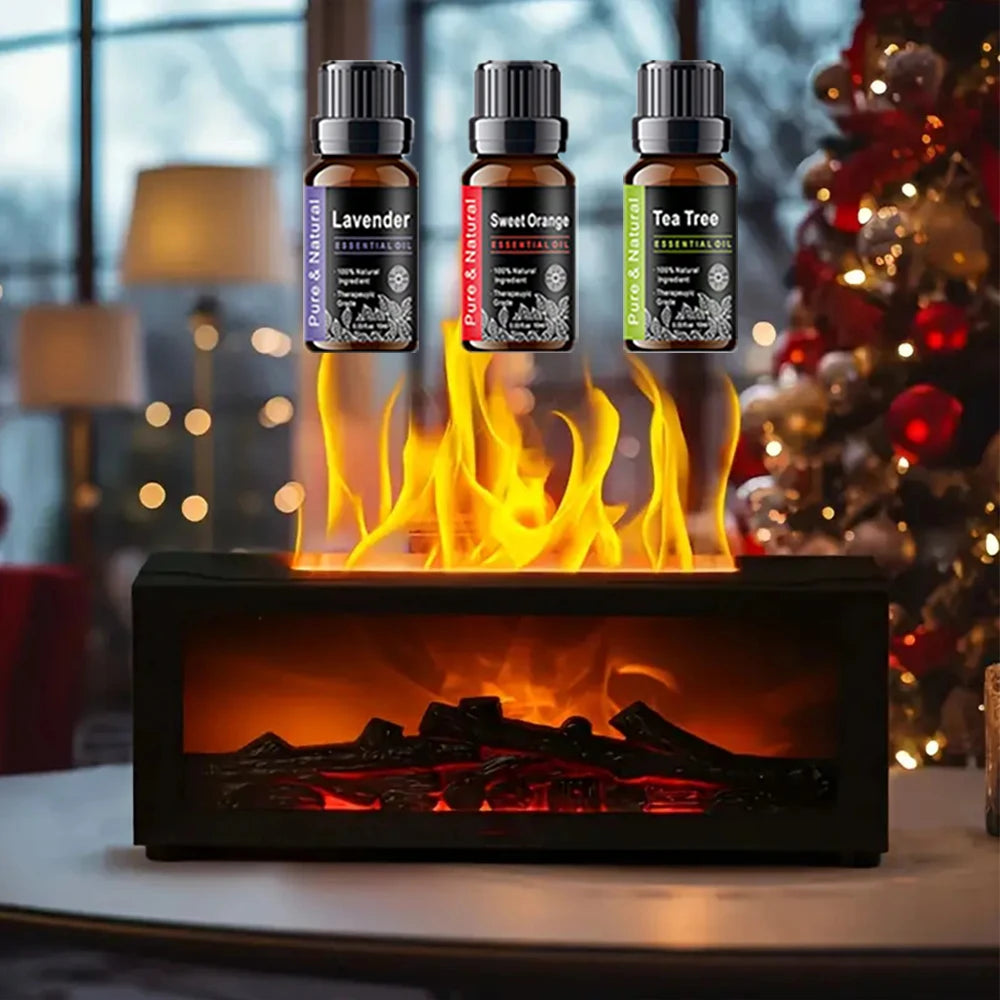 Flame Effect Aromatherapy Diffuser with LED Light