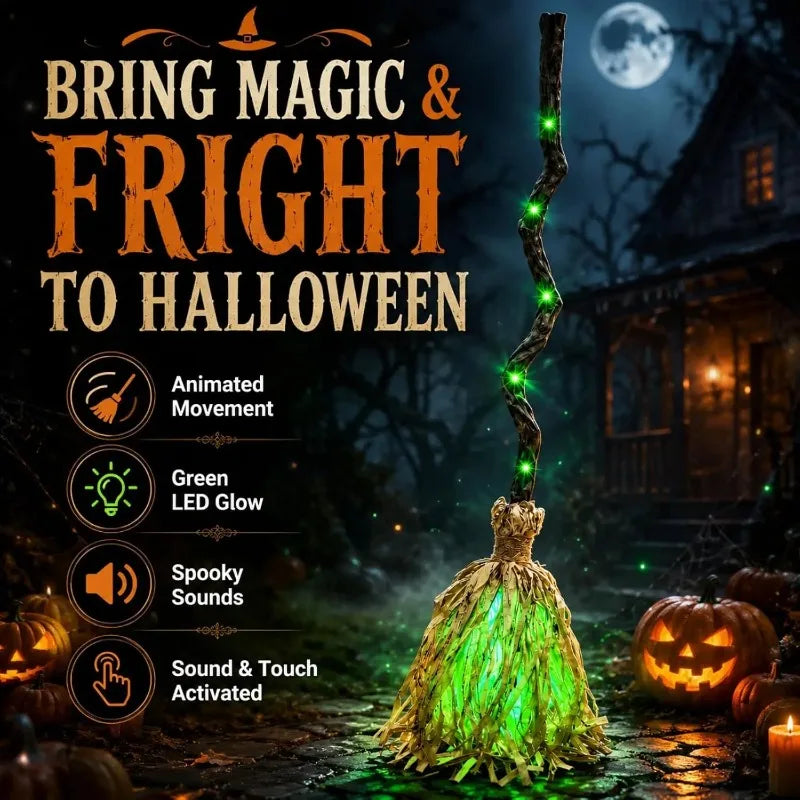 Spooky Witch Broom™ – Animated Halloween Decoration