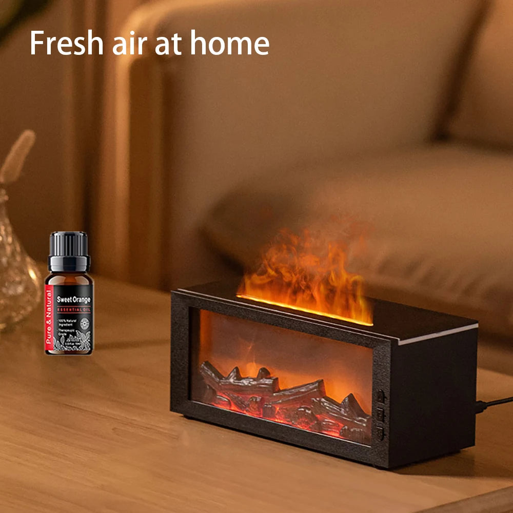 Flame Effect Aromatherapy Diffuser with LED Light