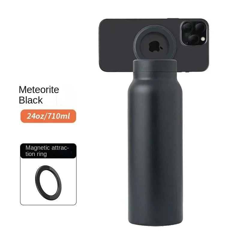 Sports Water Bottle With Magnetic Phone Holder