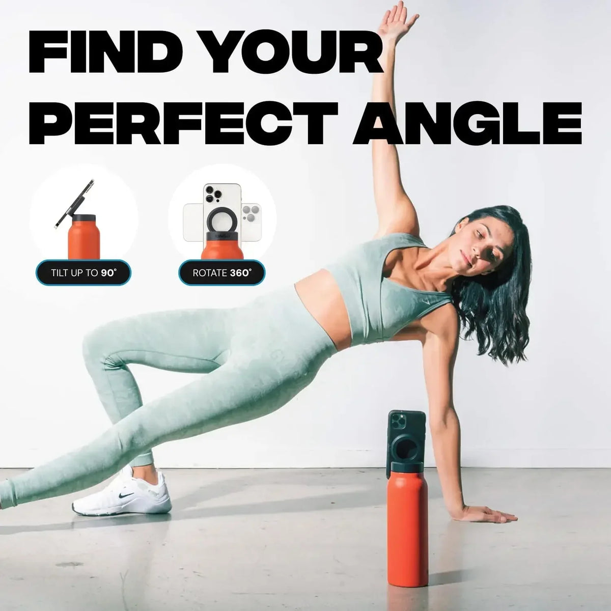 Sports Water Bottle With Magnetic Phone Holder