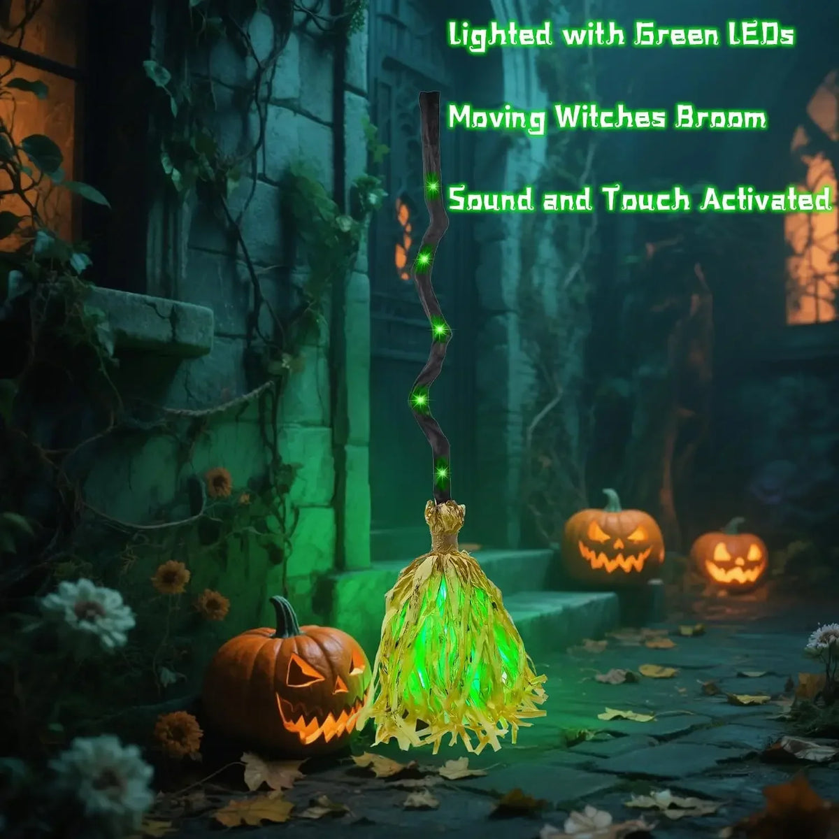 Spooky Witch Broom™ – Animated Halloween Decoration