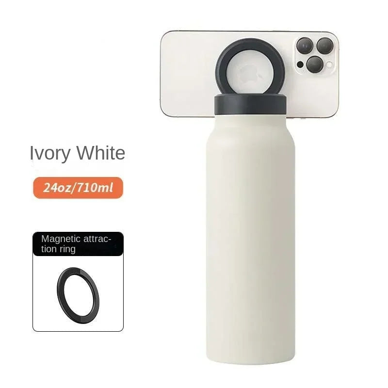 Sports Water Bottle With Magnetic Phone Holder