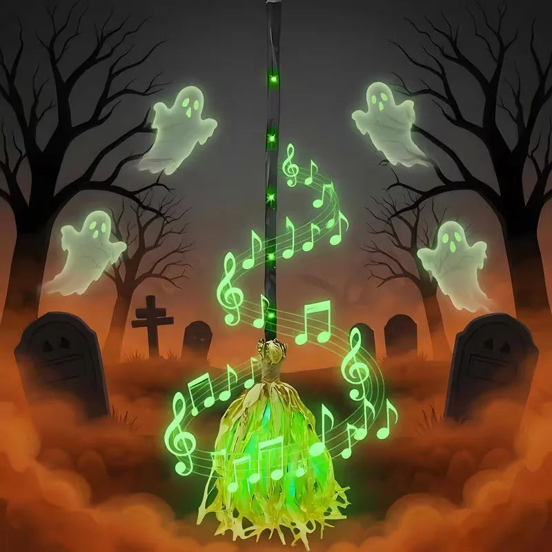 Spooky Witch Broom™ – Animated Halloween Decoration